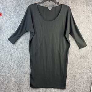 Lilla P Women's Gray Dolman Sleeve Knit Dress Tunic Minimalist Size Small